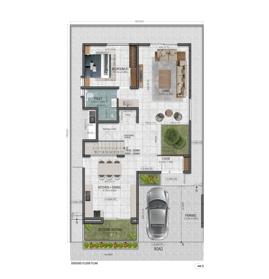 4 BHK+ Villa Type A1 - East Facing floor plan