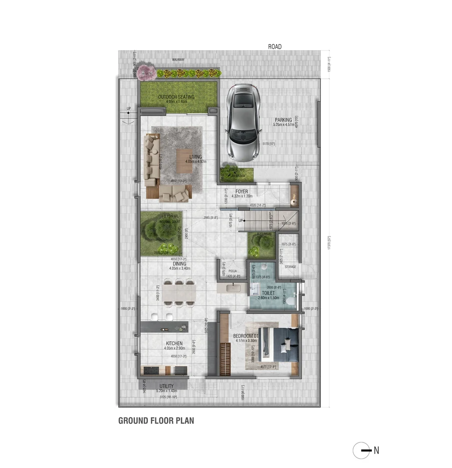 4 BHK+ Villa Type A2 - West Facing floor plan