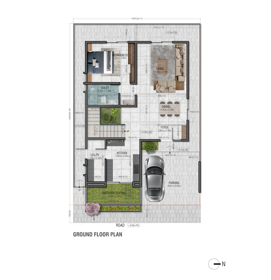 4 BHK+ Villa Type B1 - East Facing floor plan